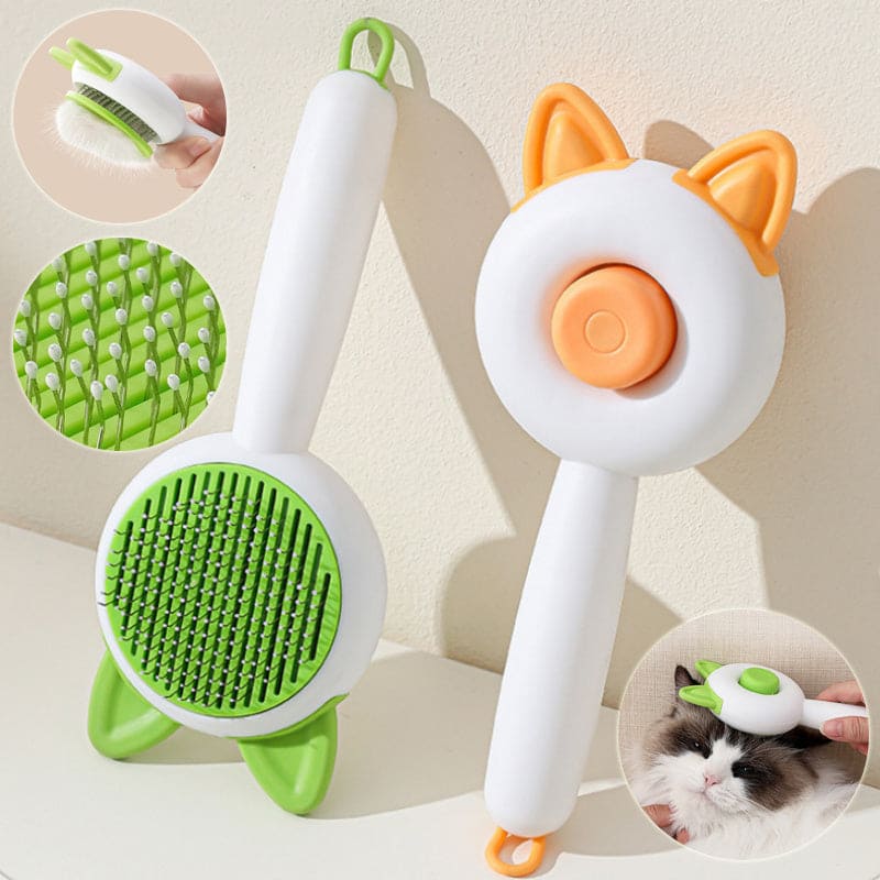 Dog and cat brush, self-cleaning pet hair removal comb - PMMNAPOLES