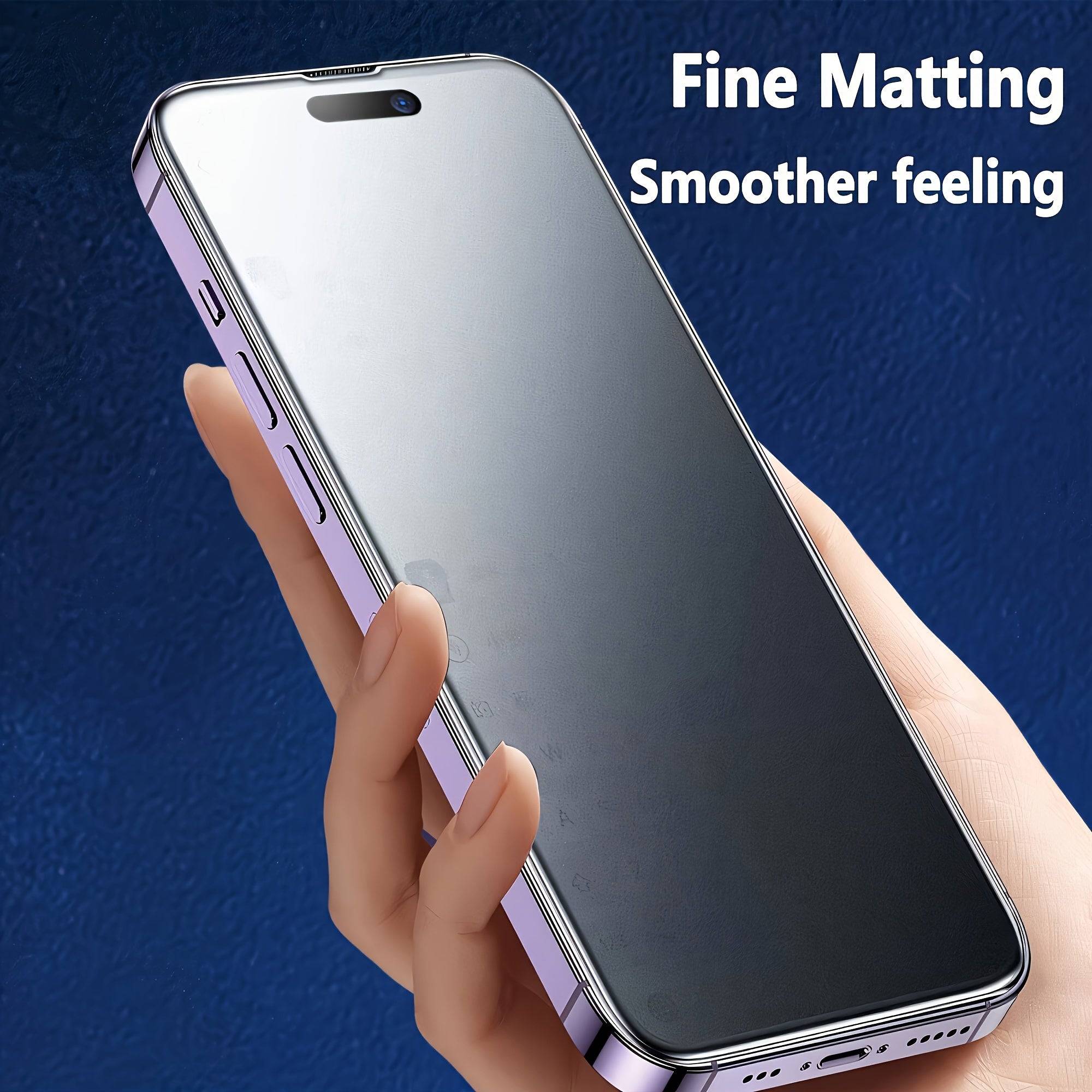 3-Pack Matte Privacy Tempered Glass Screen Protectors, 9H Anti-Scratch Full Coverage with Edge Protection, Compatible with iPhone 12–16 Pro Max & Plus Series