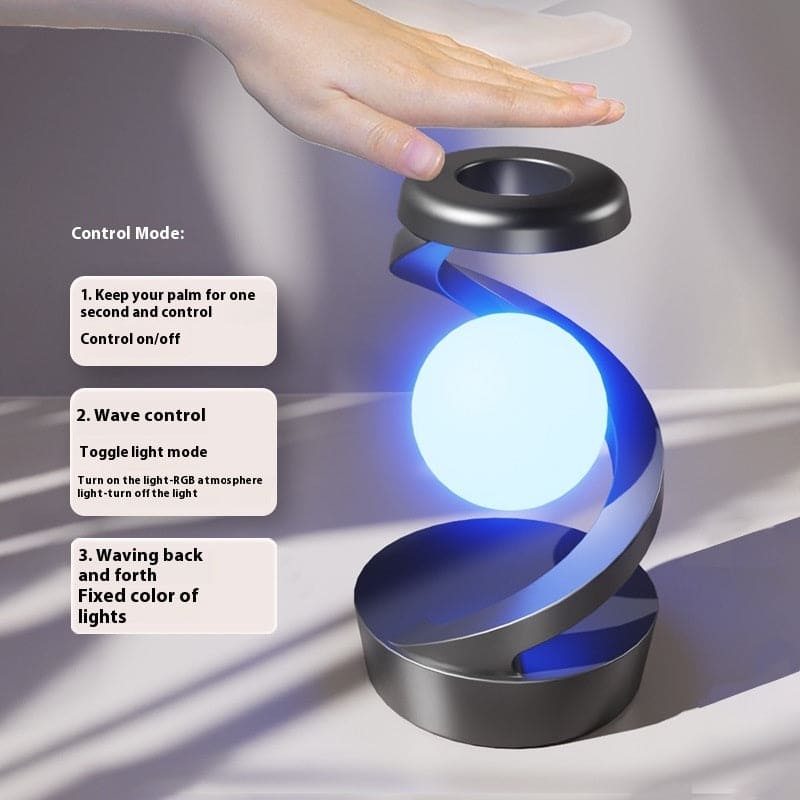 Rotating Moon Desk Lamp With Phone Wireless Charging Sensor Control Table - PMMNAPOLES