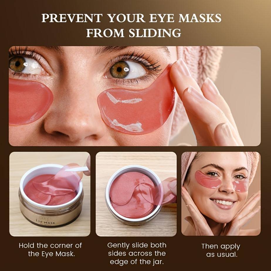60/120-Piece Caffeine Eye Mask with Hyaluronic Acid & Collagen, Moisturizing Undereye Patches for Dark Circles and Puffiness, Hypoallergenic Skincare
