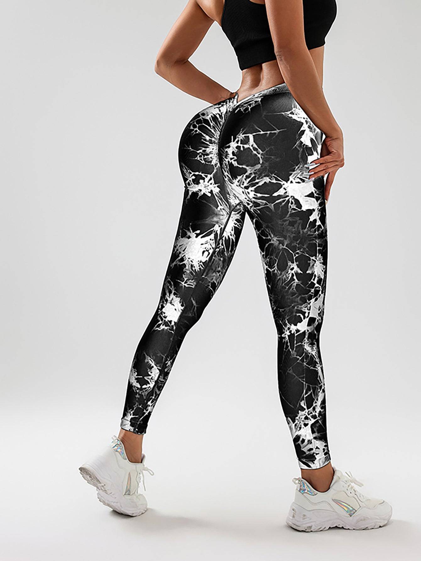 Leggings Tie Dye High Waist V Back Peach Lift 2 Pack