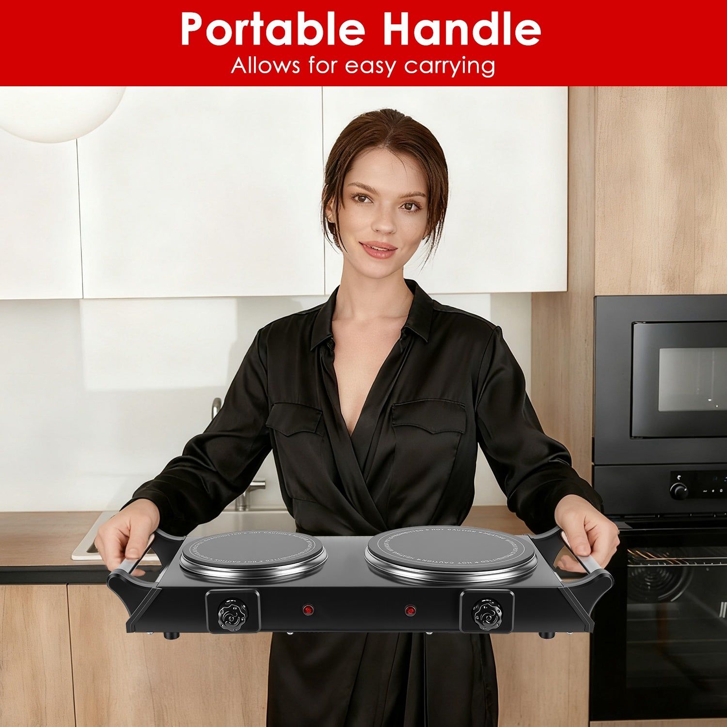 Portable Electric Cooktop Double Burner