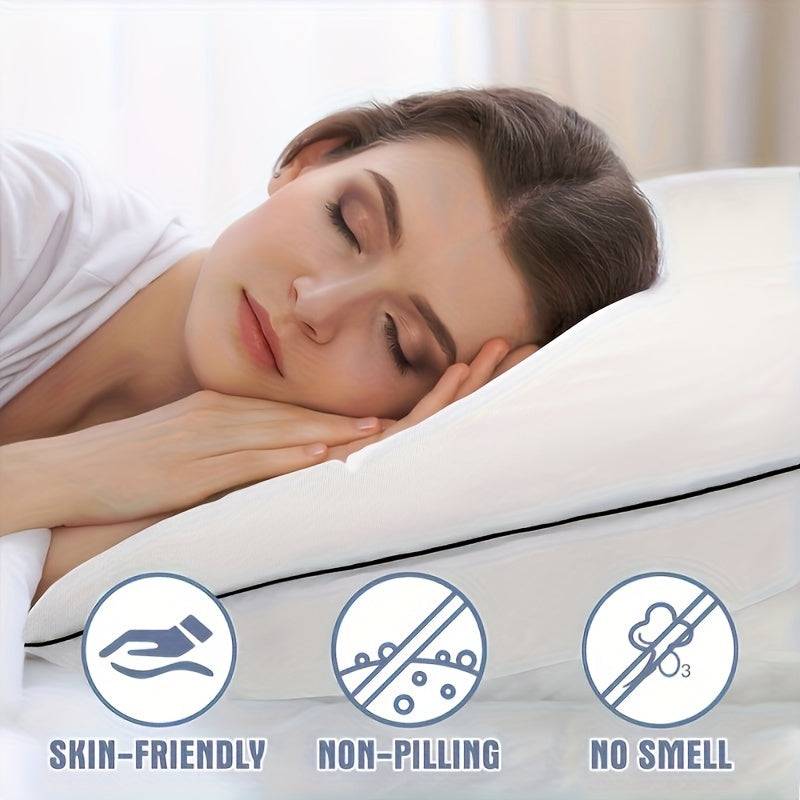 Set of 4 Standard Size Bed Pillows Luxury Hotel Quality with Great Support Comfortable for Side, Back & Stomach Sleepers
