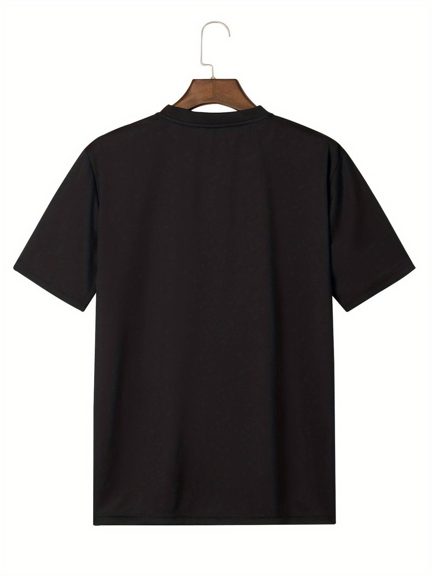 Men's short-sleeve crew neck T-shirt with Paris letter print, 100% cotton, slight stretch, casual summer top