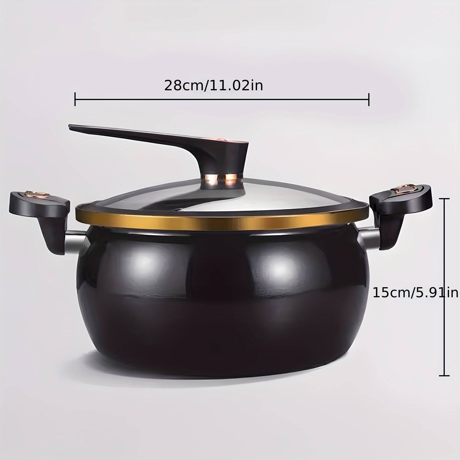 8.45QT Large-Capacity Non-Stick Soup Pot – Multi-Function Stew Pot with Twist-Lock Handle, Gas, Induction & Open Fire Compatible