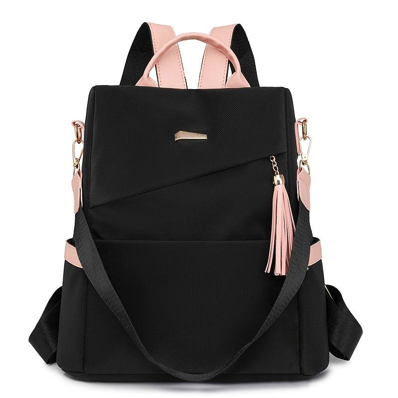 Women's Anti-Theft Travel Backpack, Lightweight PU Bag with Large Capacity, Adjustable Straps and Tassel Details, Stylish Design for Daily Use