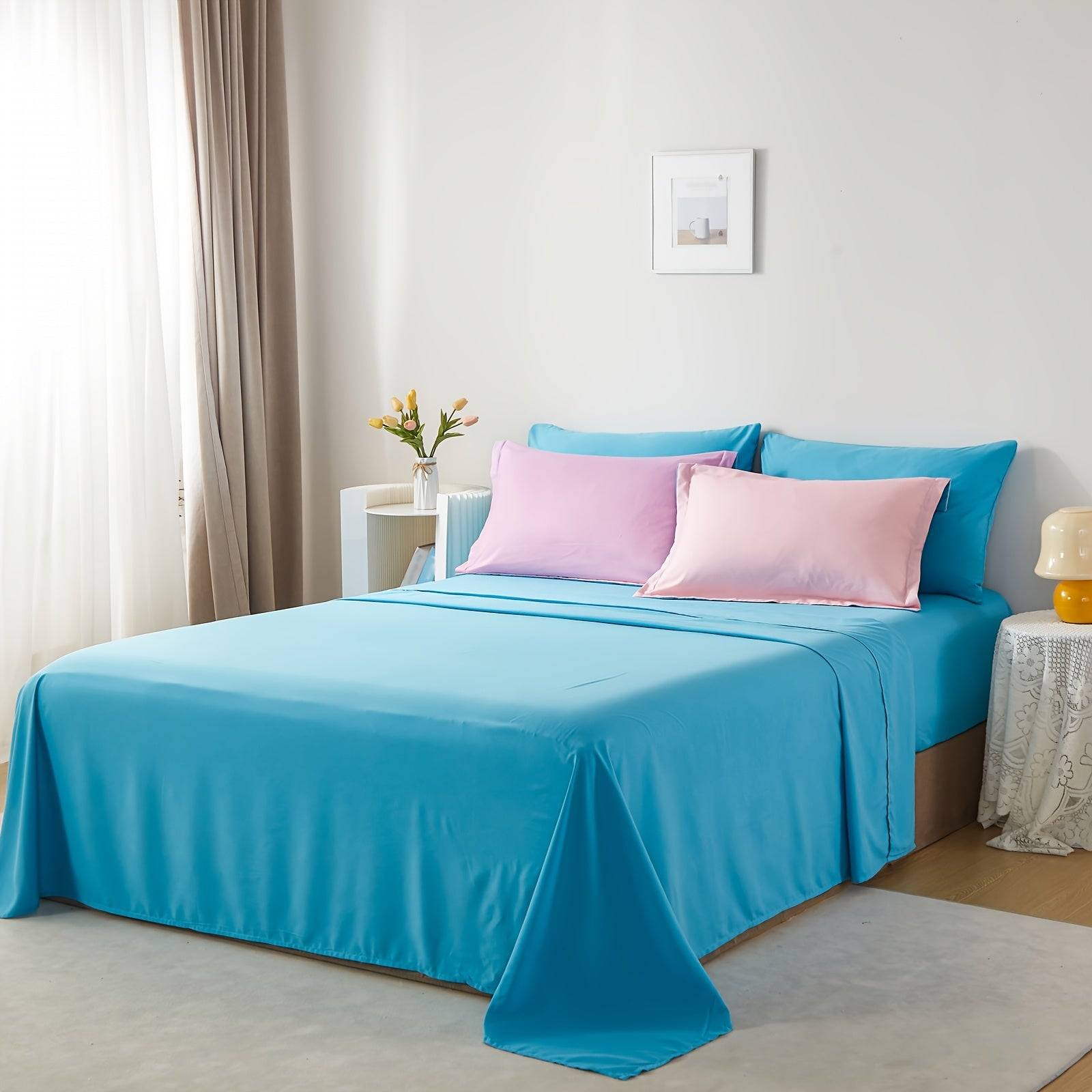 5/7-Piece Dreamy Color Comforter Set, Hypoallergenic Microfiber Bedding with Sheets, Twin/Full/Queen/King, All-Season