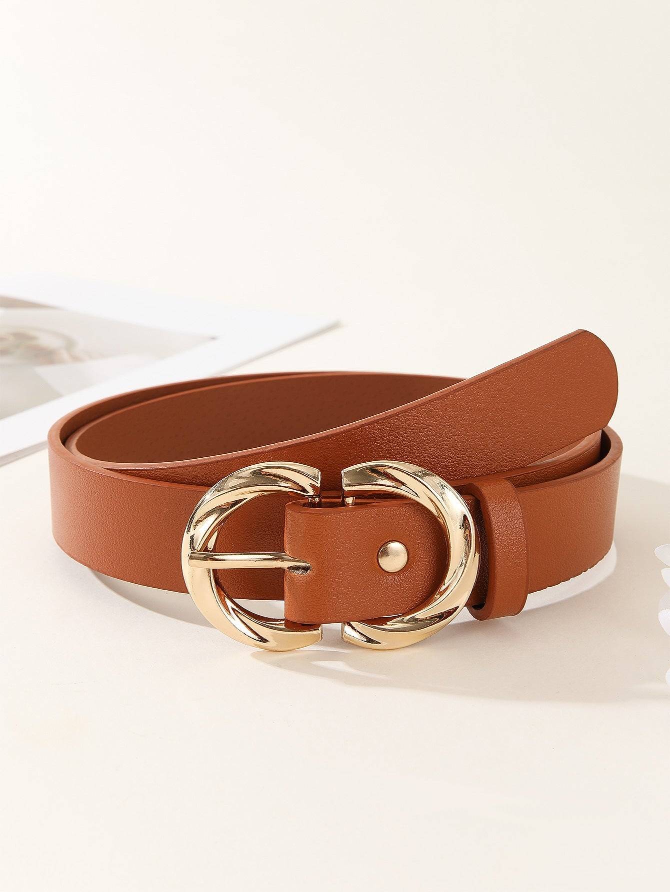 Women Adjustable Faux Leather Belt 105cm Snap Closure