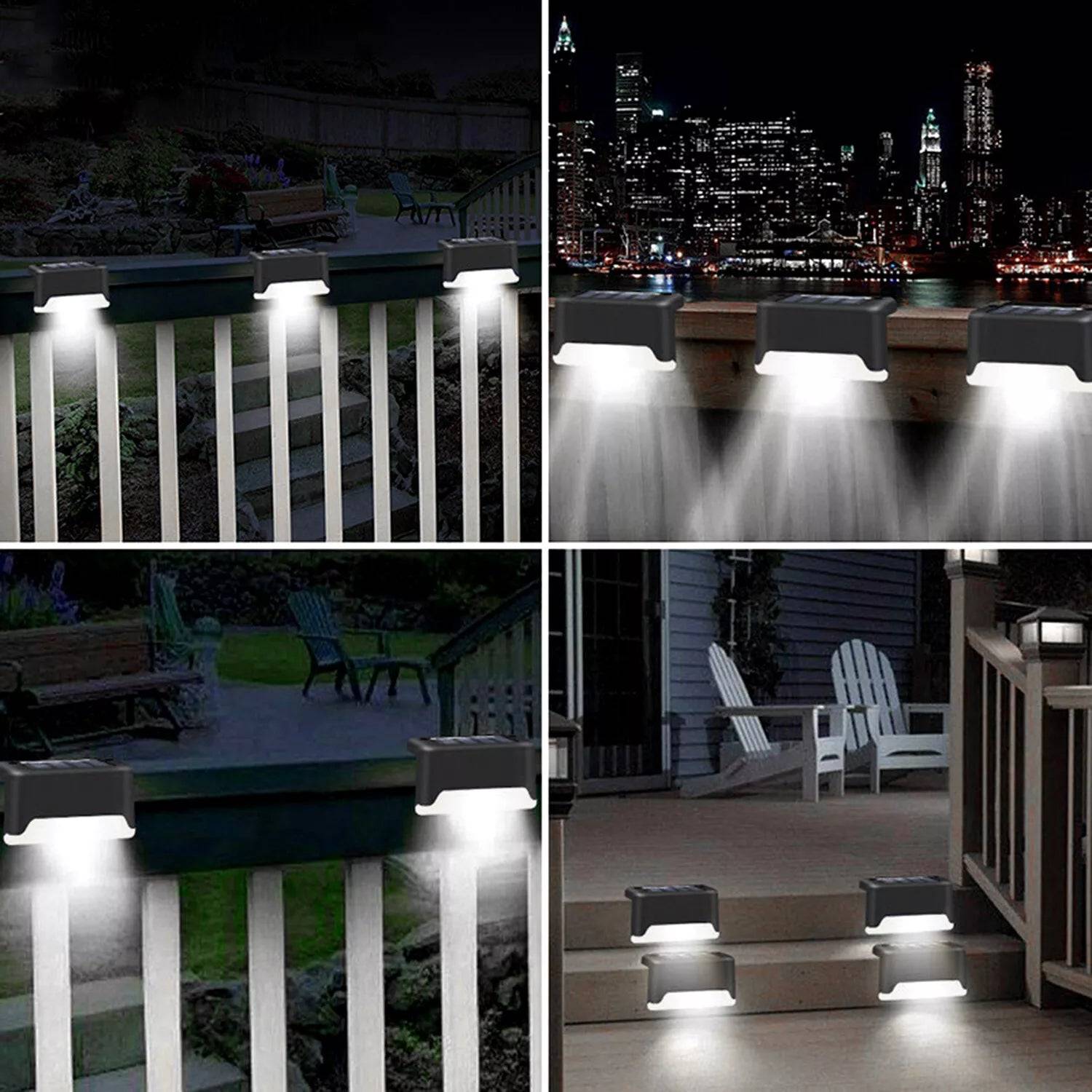 4 Pack Solar LED Deck Lights for Outdoor Path Illumination