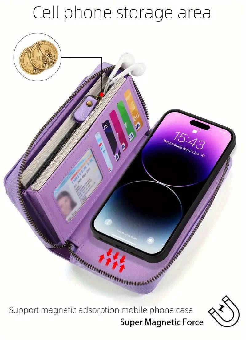 PU Leather Long Wallet Clutch for Women