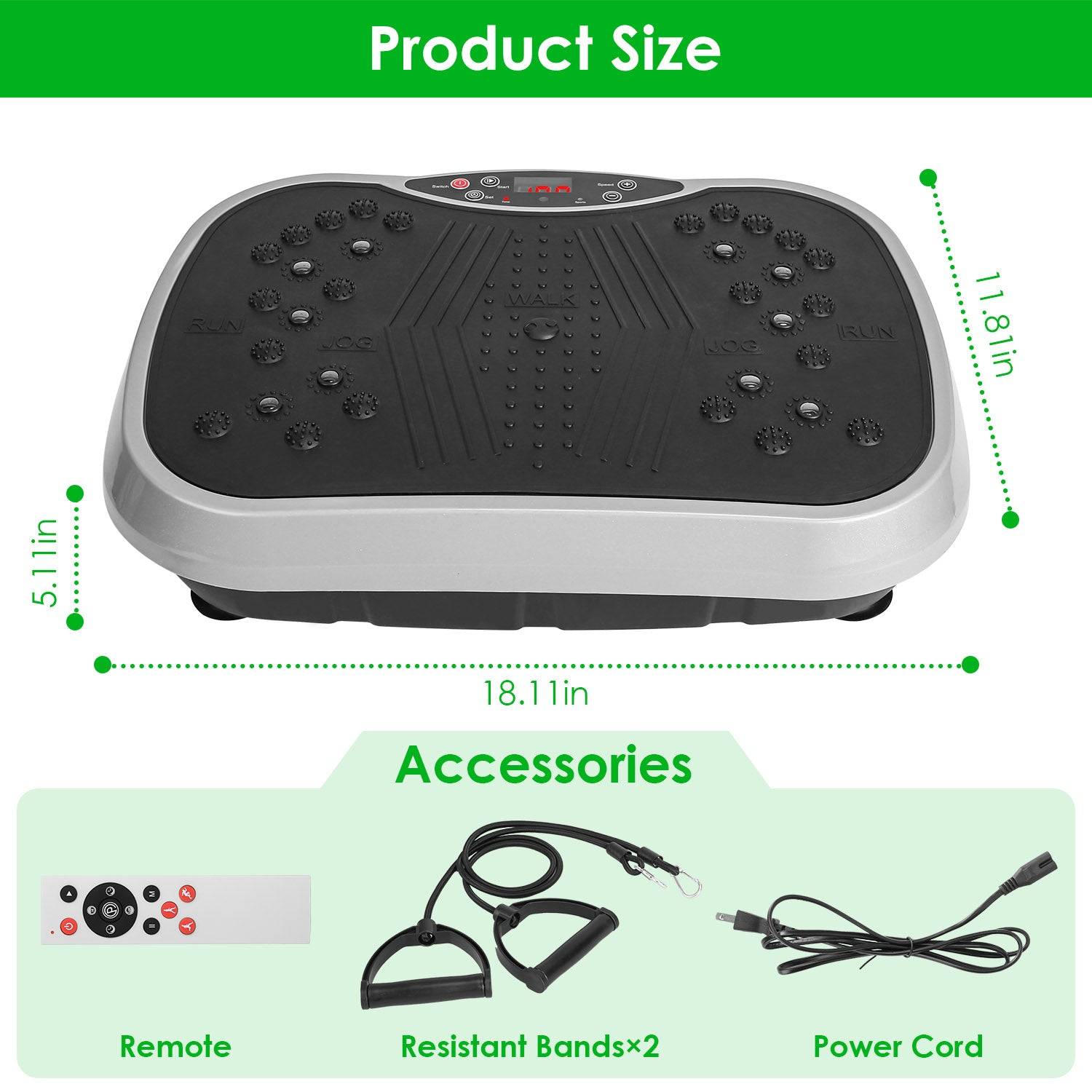 Whole Body Vibration Plate Exercise Machine With Bands