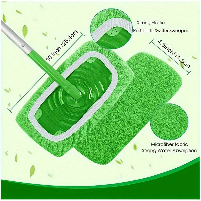 Reusable Microfiber Mop Pads 15-Pack for Swiffer Sweeper, Washable Dry & Wet Cloths for Floor Cleaning (Mop Not Included)