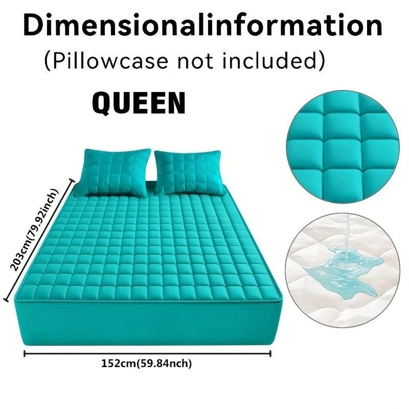 Waterproof Quilted Mattress Cover – Soft Dustproof Bedding Protector for Home, Guest Room & Hotel