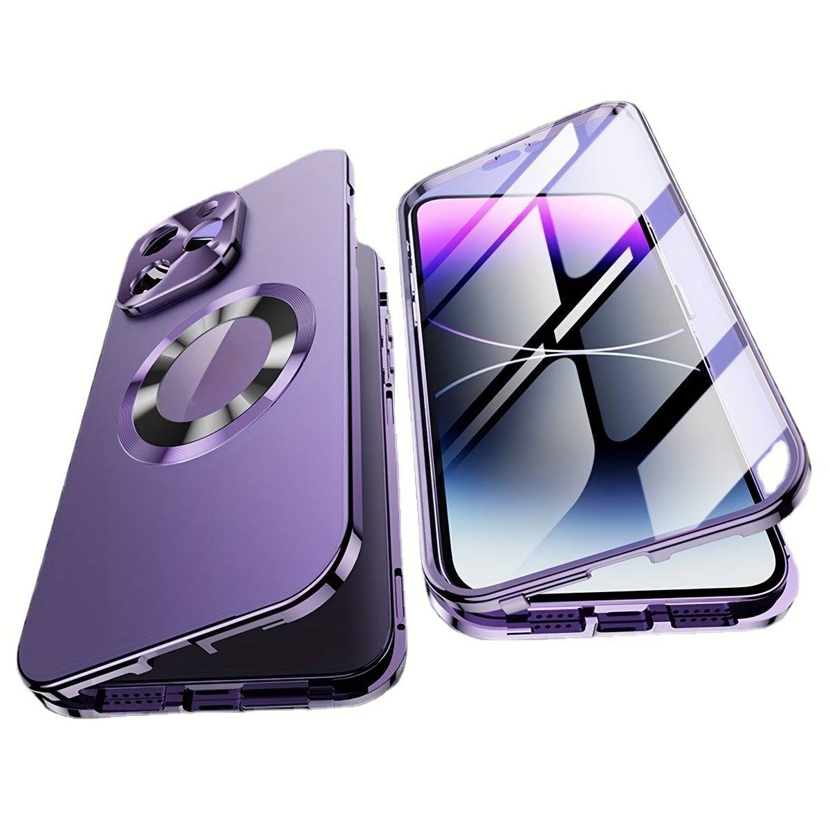Anti-Spy Magnetic Phone Case for iPhone 12/13/14/15/16 Pro Max Plus, 2-in-1 Design with Full Camera Lens Protection and Shockproof Cover