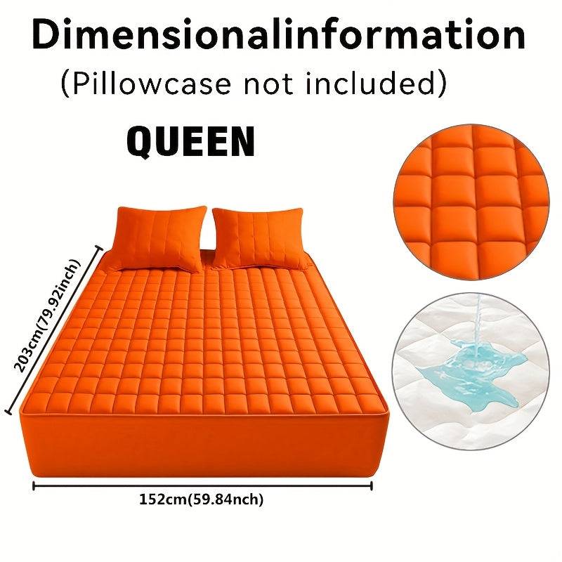Waterproof Quilted Mattress Cover – Soft Dustproof Bedding Protector for Home, Guest Room & Hotel