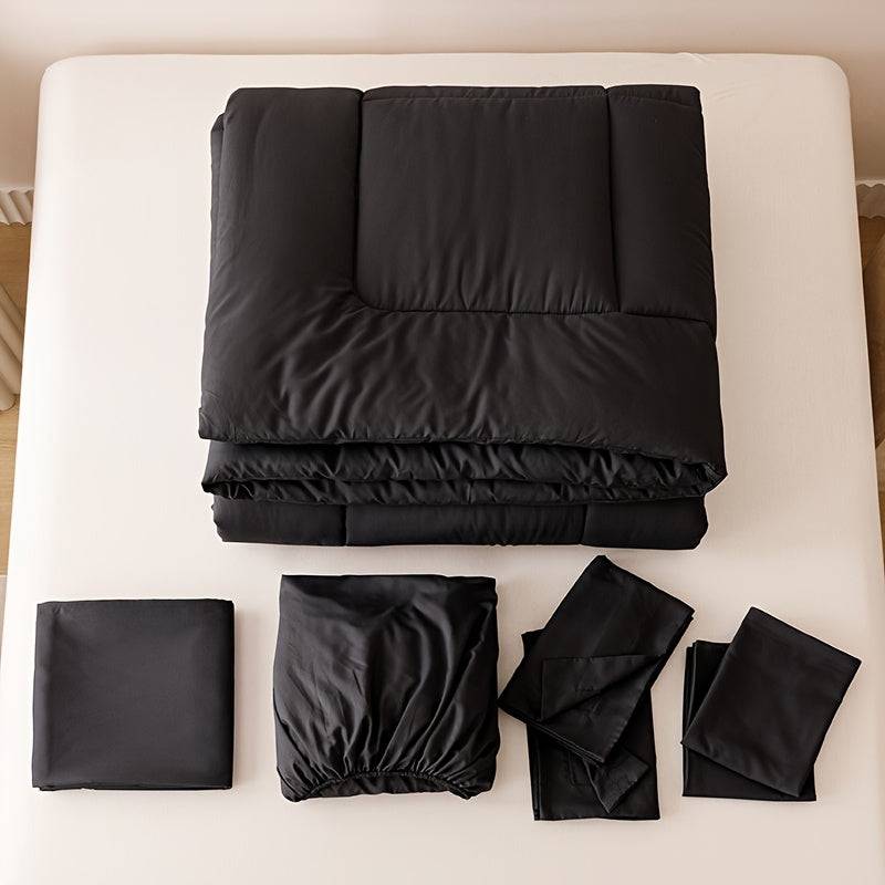 Luxury Bedding Set 5/7-Piece – Soft Microfiber Comforter, Sheets & Pillowcases for Queen/King Beds