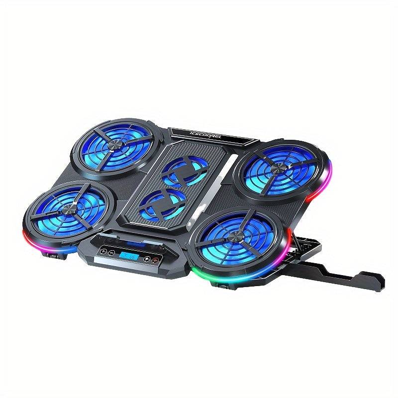 Laptop Heat Sink Stand with 6-Core Exhaust Fan, Silent Cooling Stand for Gaming and E-Sports Laptops, Adjustable Computer Cooler