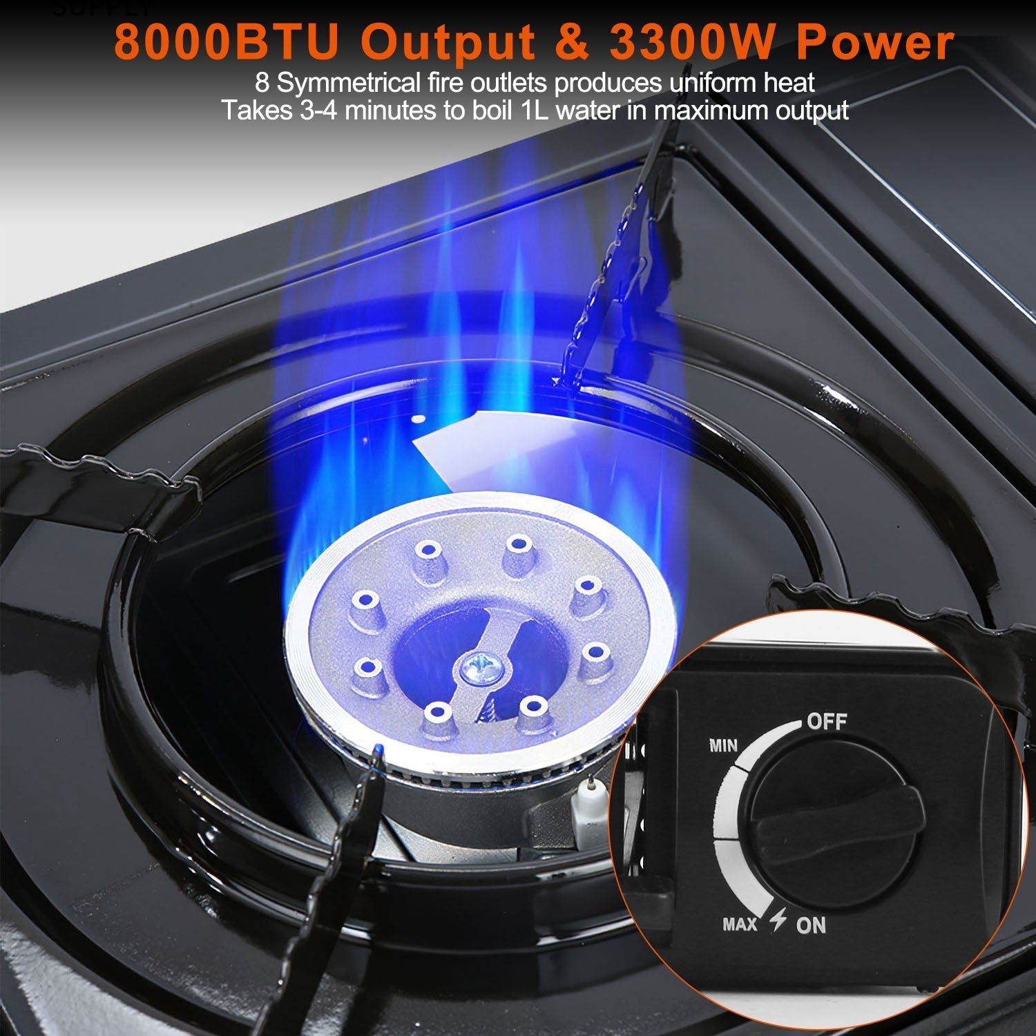 3300W Dual Fuel Portable Gas Stove with Carry Case