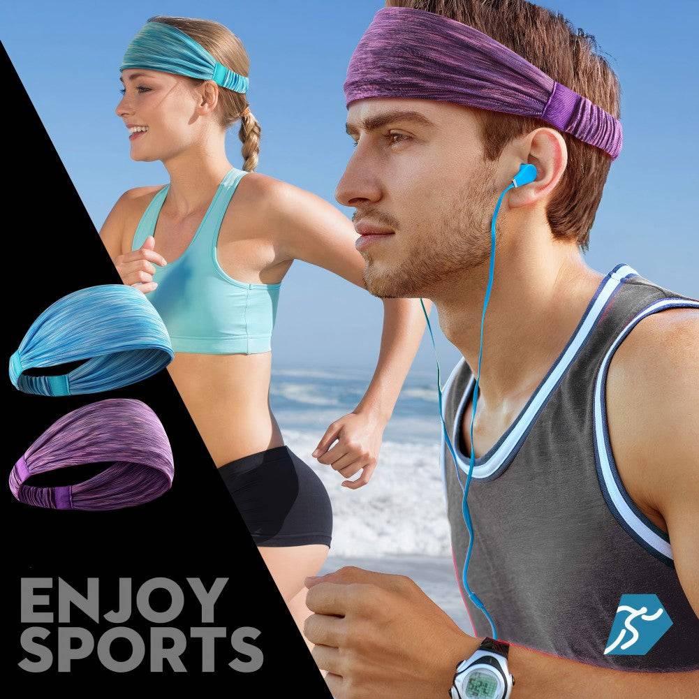 Unisex Sports Headbands 5 Pack Fitness Sweatbands