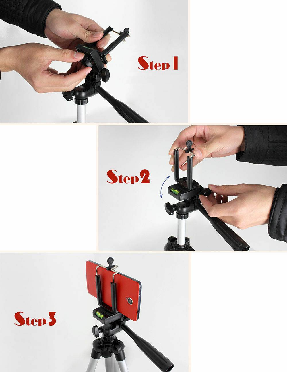 Adjustable Camera And Phone Tripod With Mount