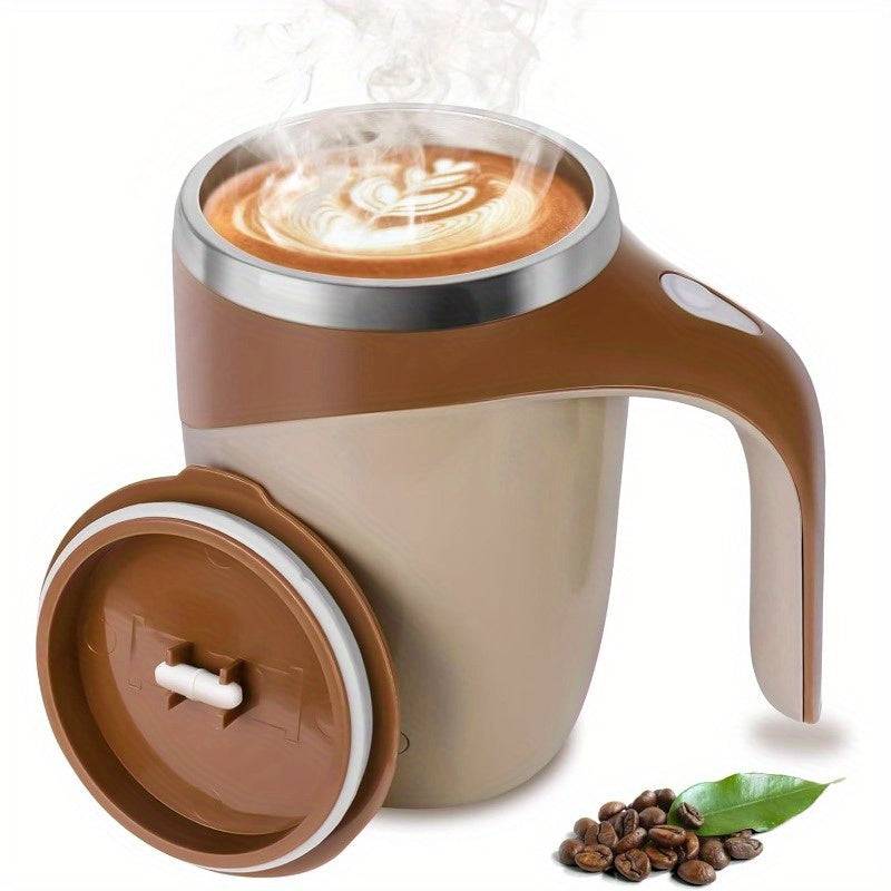 Self-Stirring Electric Coffee Mug – Rechargeable Stainless Steel Cup with Magnetic Mixing, Portable USB Design for Coffee, Tea & Shakes
