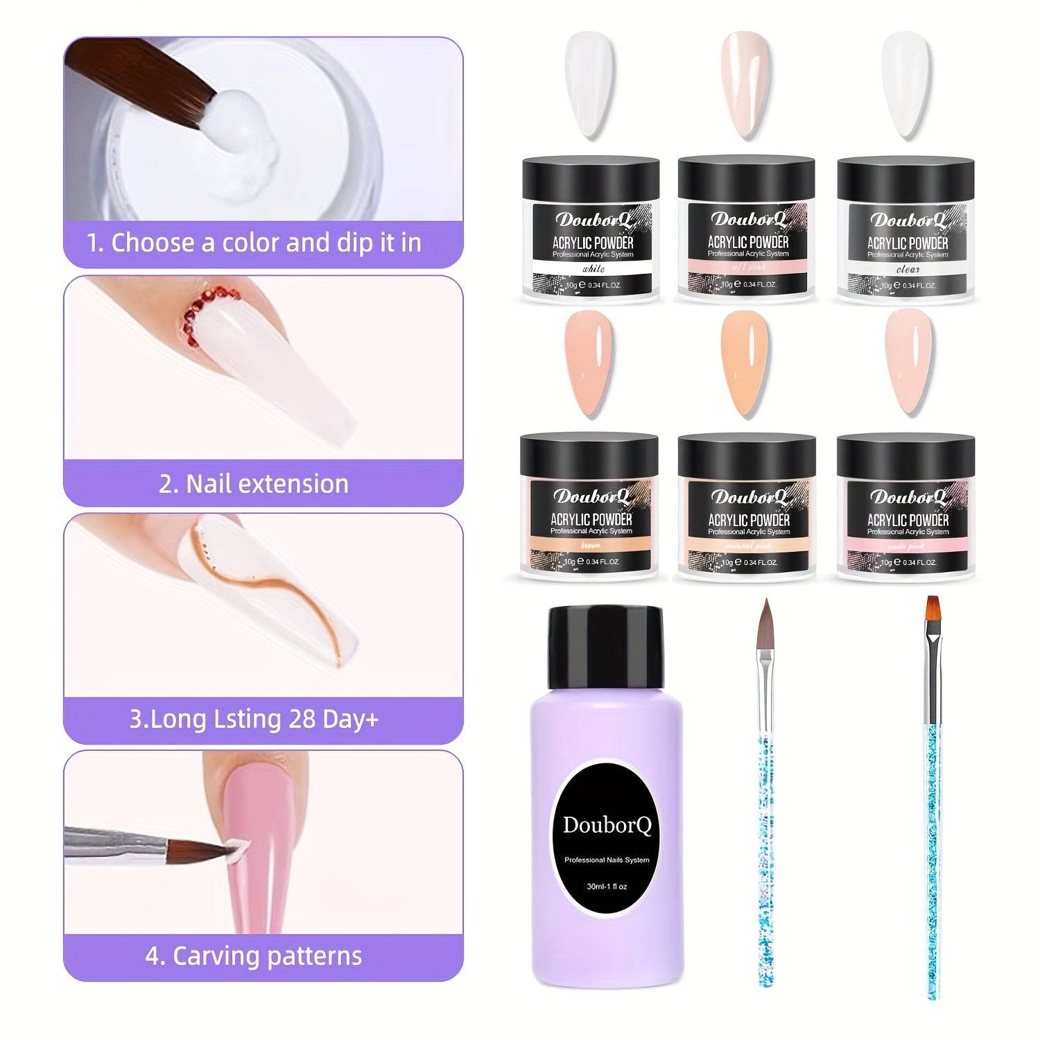 Acrylic Nail Kit for Beginners Full Set with UV Lamp & Electric Drill Professional Starter Kit with Everything