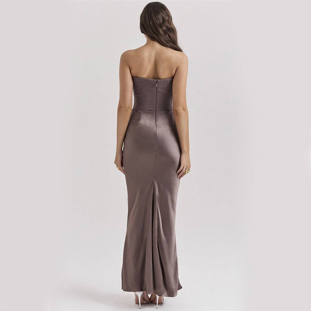 Elegant Bandeau Backless Maxi Dress for Women