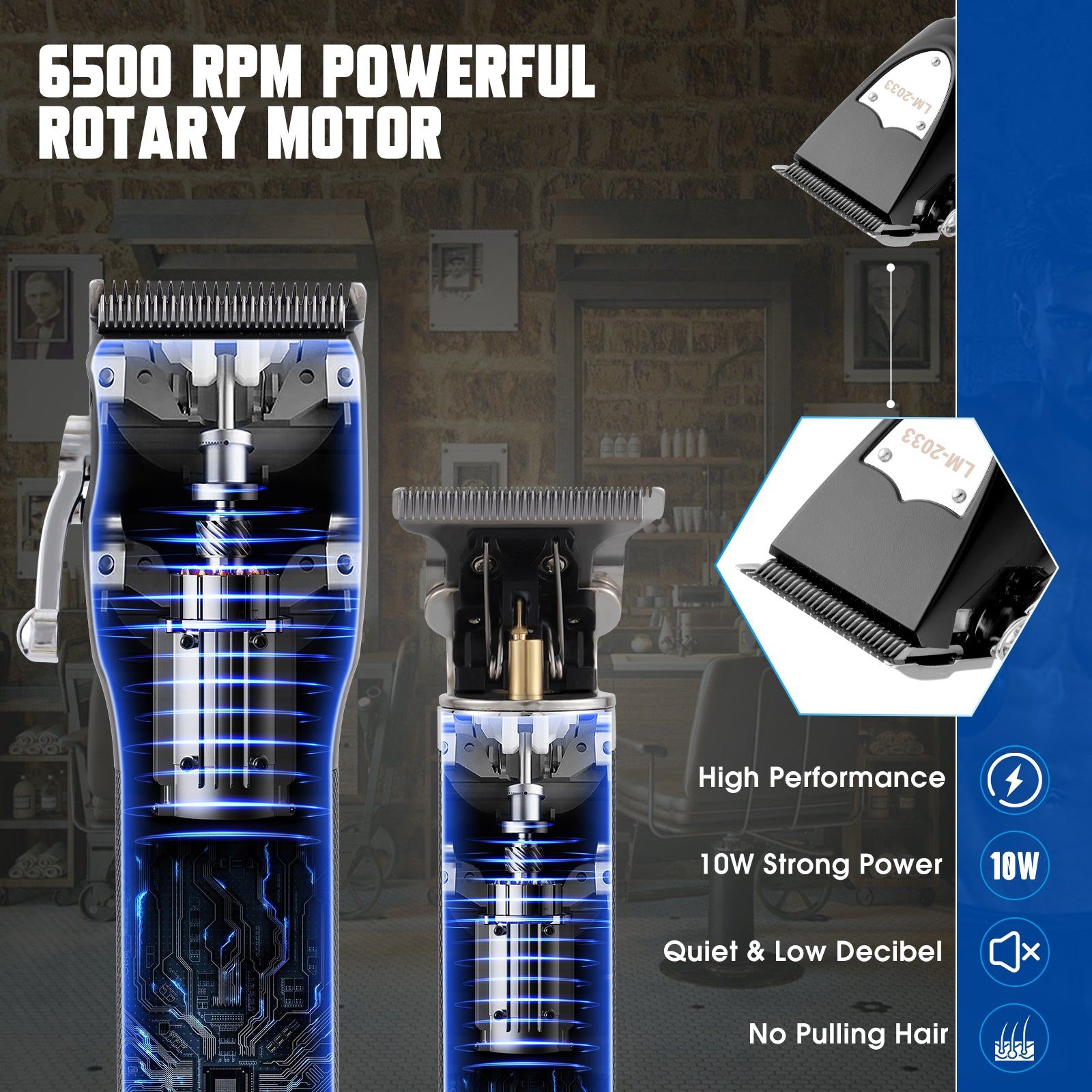 Cordless Hair Clippers and Beard Trimmer Set for Men