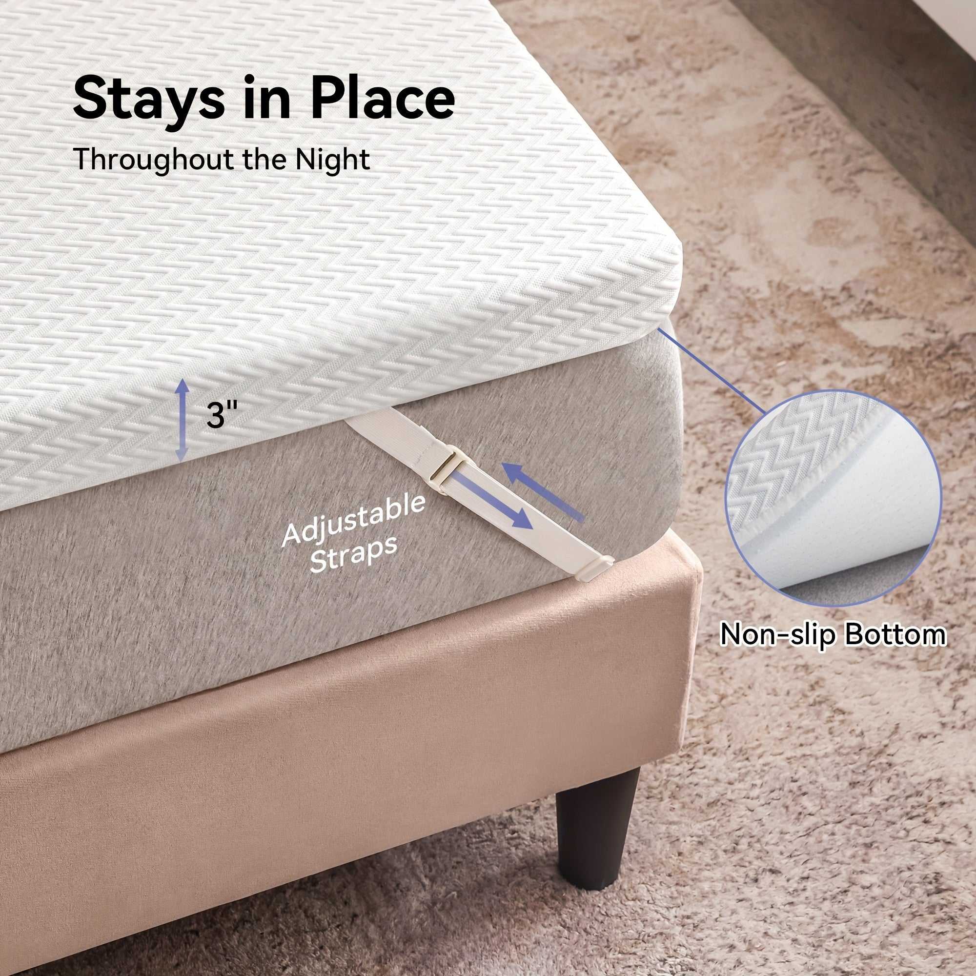 Mattress Topper with Cooling Gel Memory Foam – Relieves Back Pain, Soft Firmness, Washable Removable Cover – Ideal for Hot Sleepers