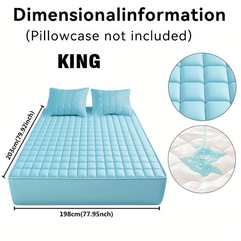 Waterproof Quilted Mattress Cover – Soft Dustproof Bedding Protector for Home, Guest Room & Hotel