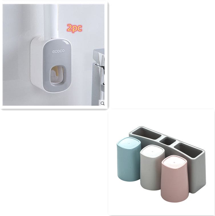 Wall Mounted Automatic Toothpaste Holder Bathroom Accessories Set Dispenser - PMMNAPOLES