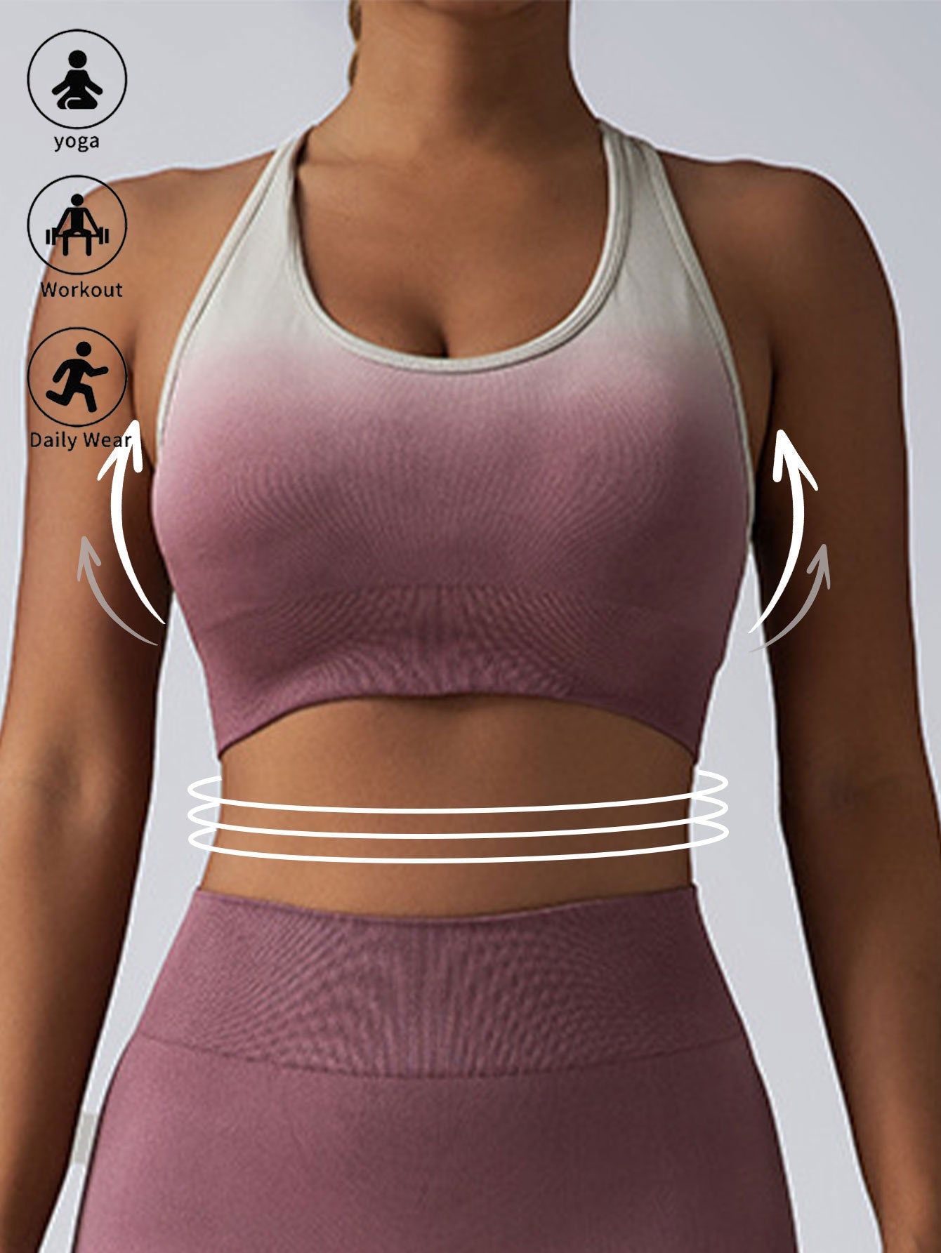 High Impact Racerback Longline Push Up Sports Bra