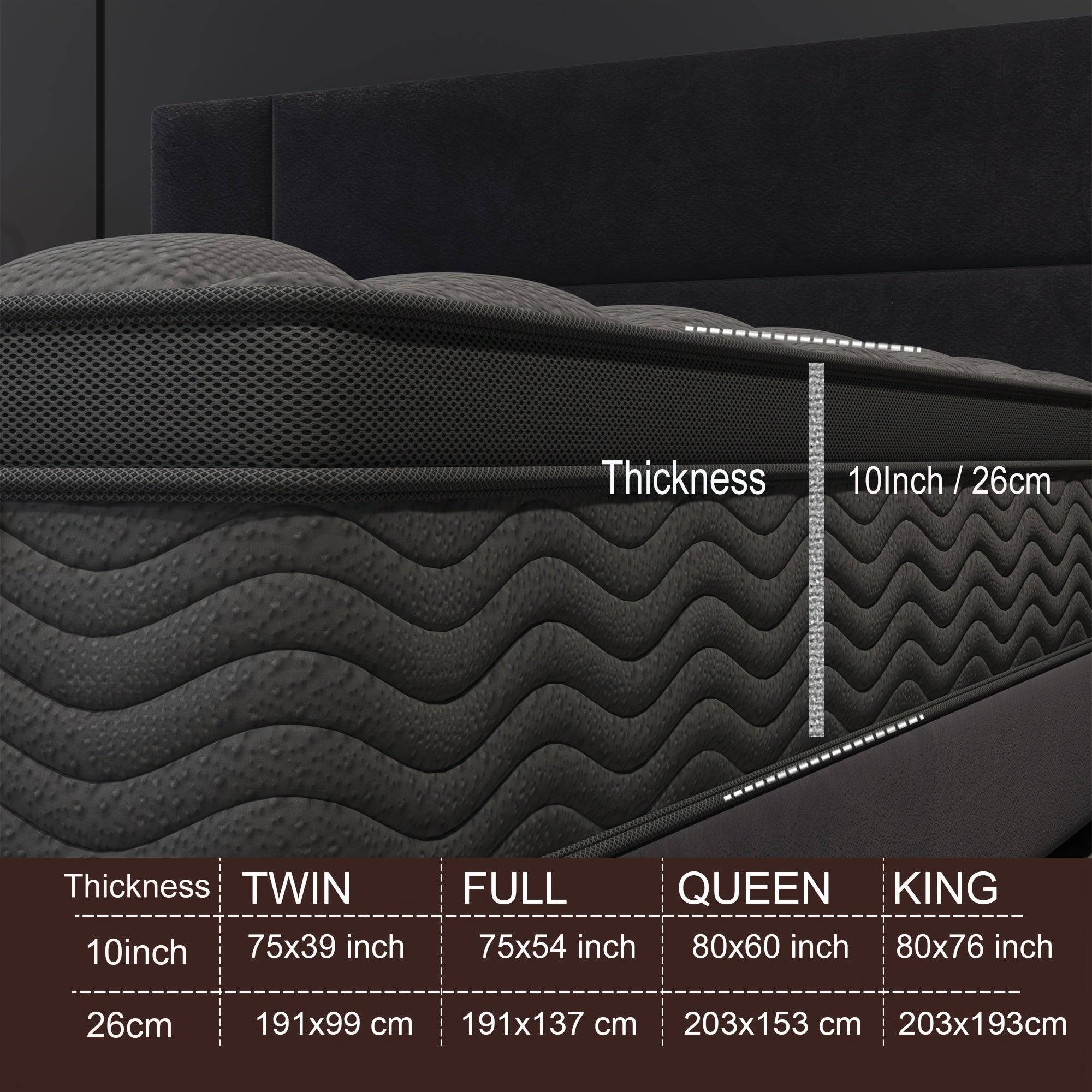 0/12 Inch Memory Foam Mattress Full or Queen Size with Pocket Springs Medium Firm Ergonomic Design & Grey Quilted Cover for Luxurious Home Comfort