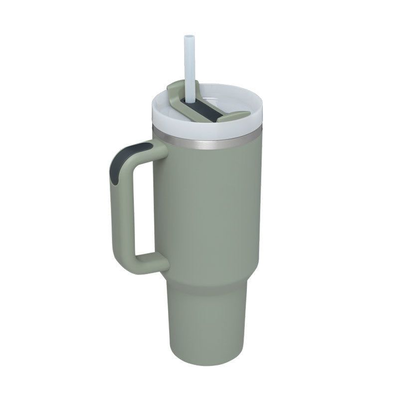 40oz Stainless Steel Insulated Tumbler with Handle and Straw