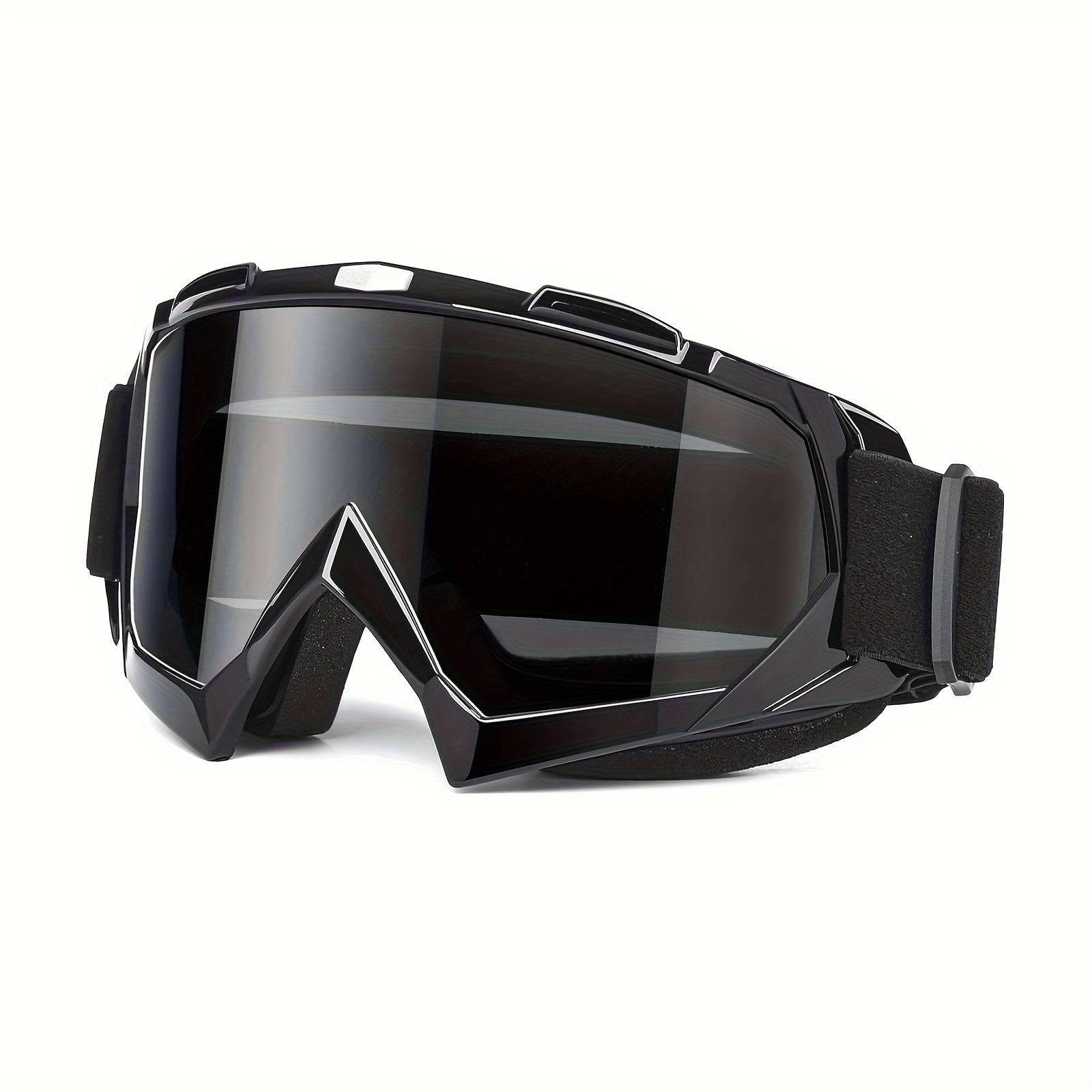Motorcycle & ATV Goggles Off-Road Protective Eyewear with Anti-Scratch PC Lenses and Flexible TPU Frame Impact-Resistant for Outdoor Sports & Adventure Riding