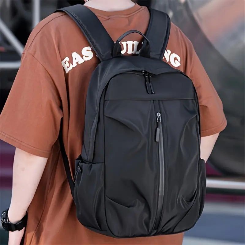 Mens PU Leather Casual Backpack with Large Capacity