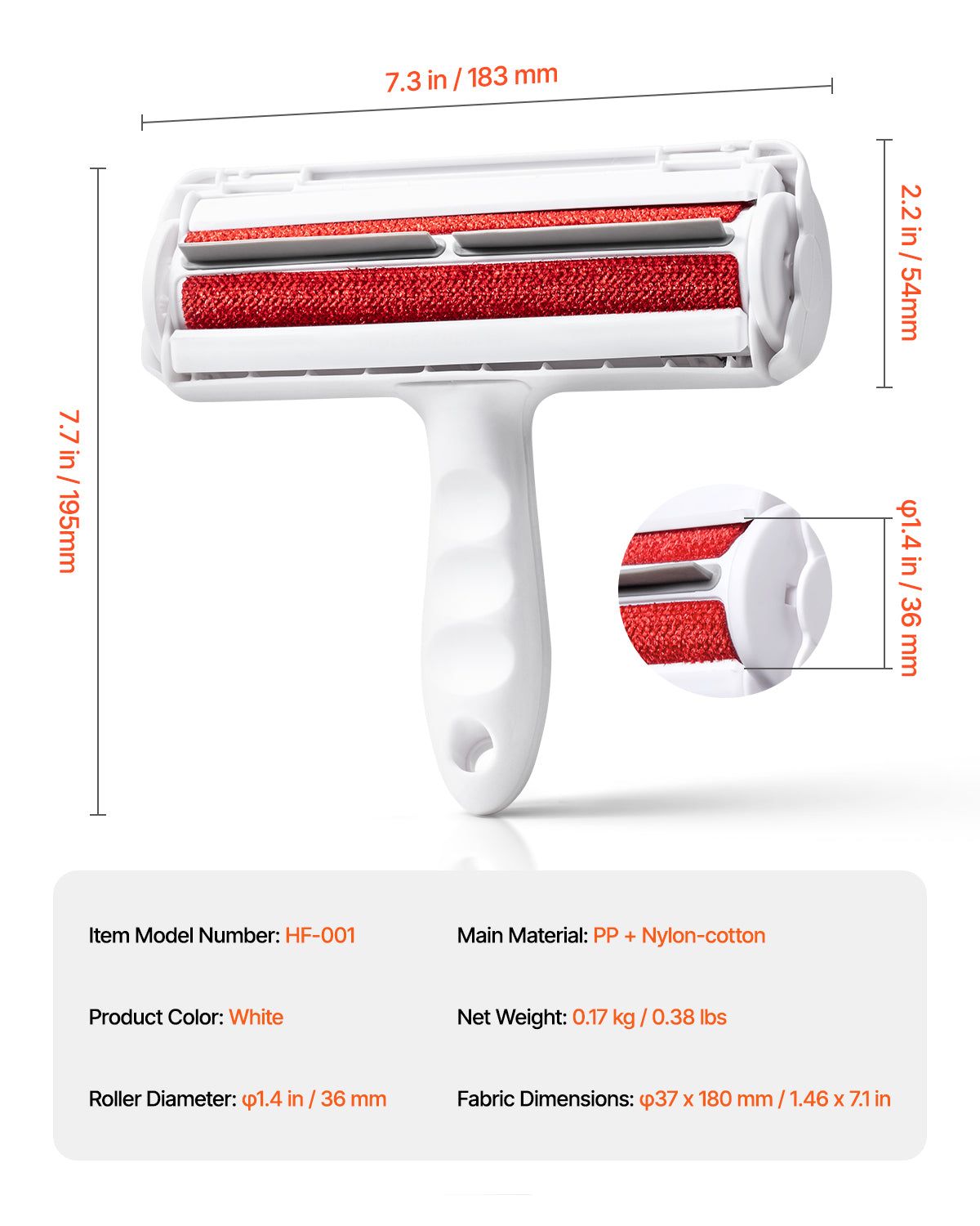 Reusable Lint Roller with Dual Sided Pet Hair Removal