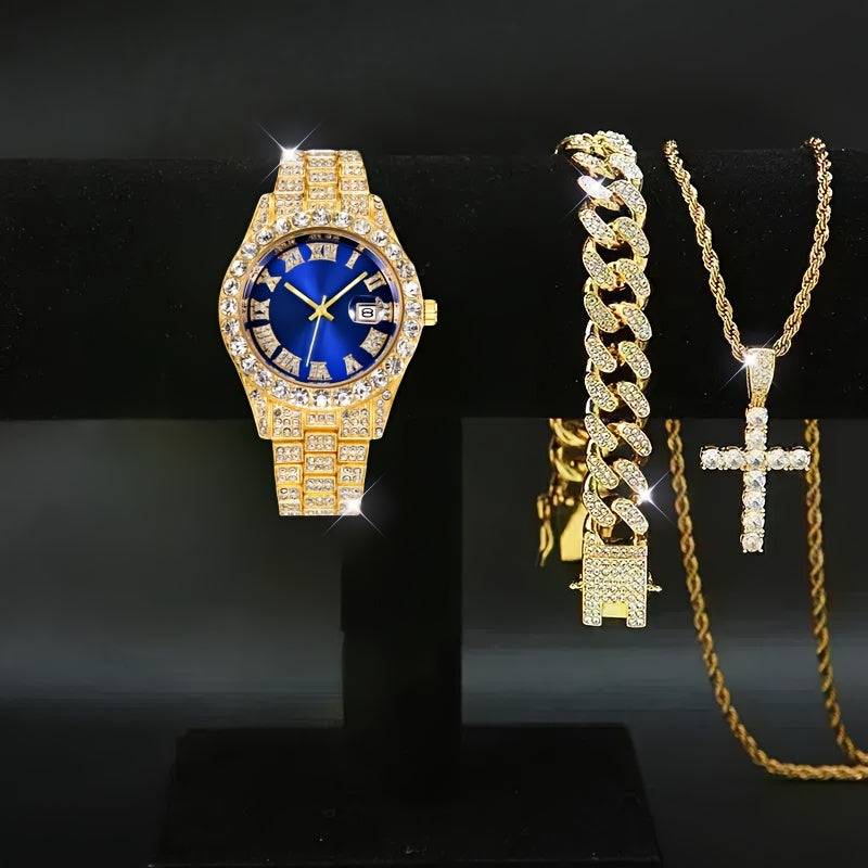 Men's Watch Set x3 – Elegant Analog Design, Adjustable Strap, Timeless Style for Any Occasion