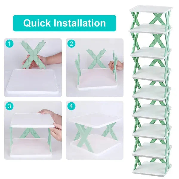 Shoe Rack 9 Tier Narrow Vertical Free Standing Organizer