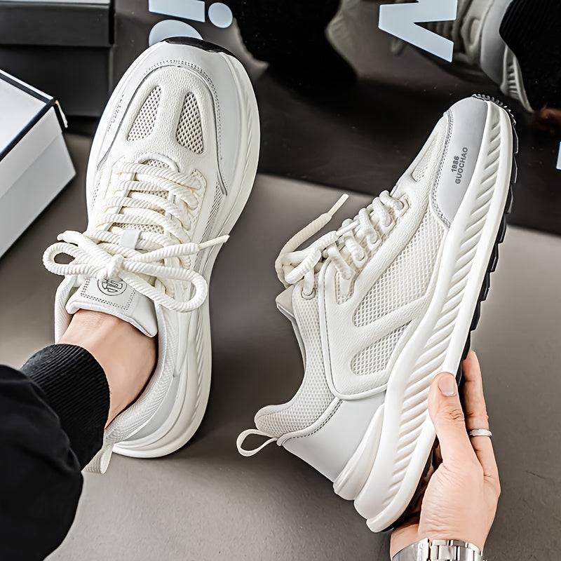 Men's lightweight plus size running shoes with non-slip sole and cushioned insole, breathable mesh upper for running, walking, and gym use in any season.