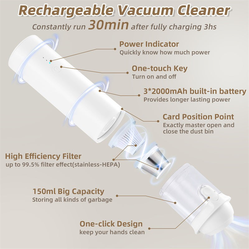 Car Vacuum Cleaner Cordless with 10kPa Suction Power