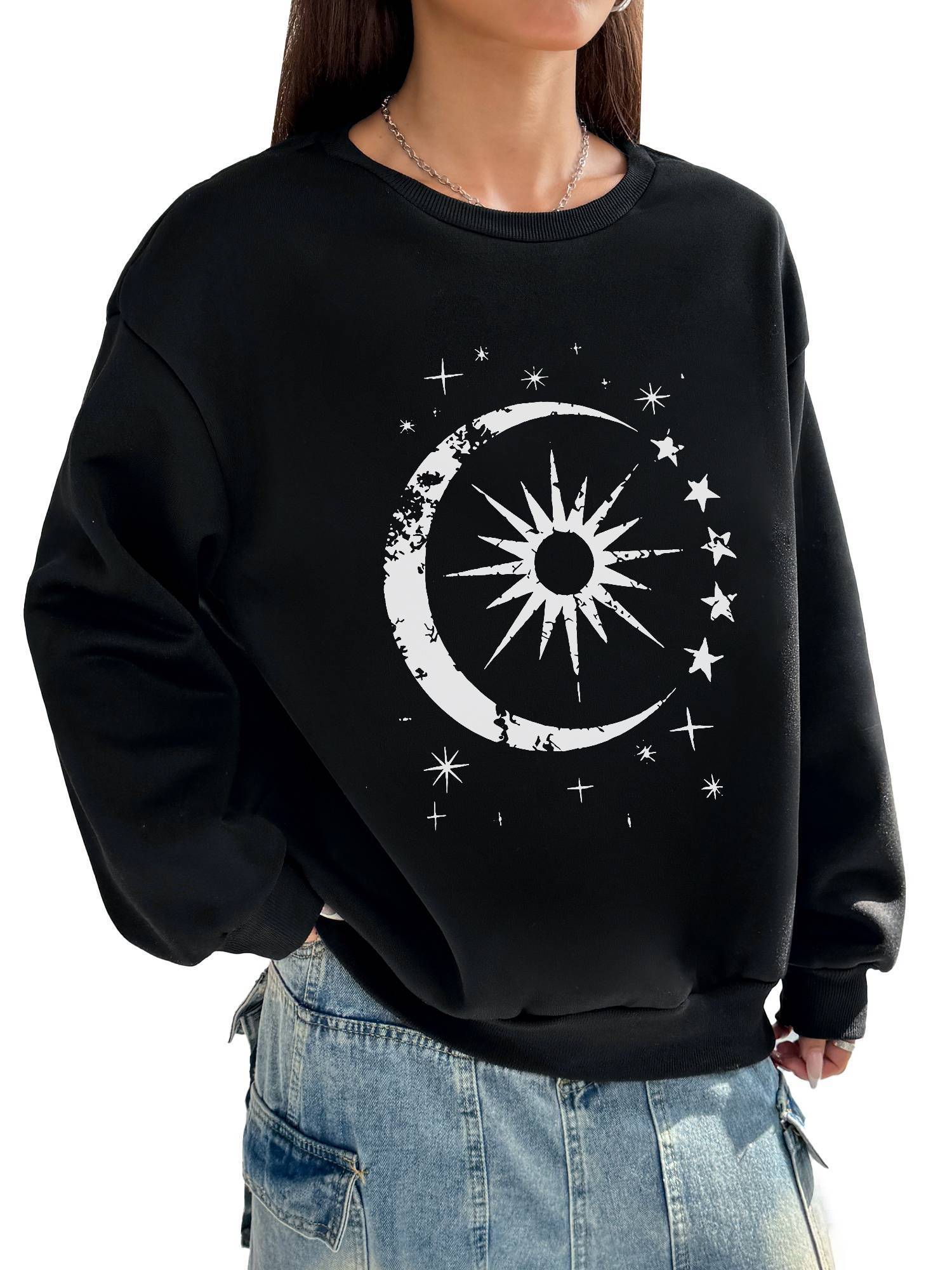 Long Sleeve T Shirt Women Crew Neck with Pockets