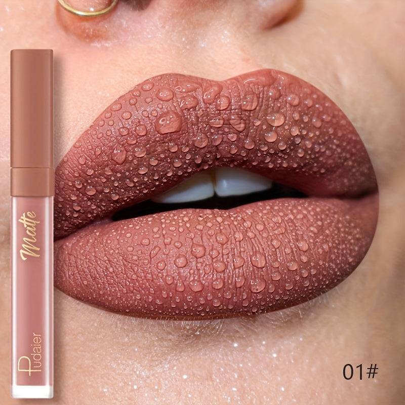 3-Pack Lip Glaze Set Long-Lasting Velvet Matte Finish Waterproof Smudge-Proof Lightweight Lip Stain for Daily Makeup