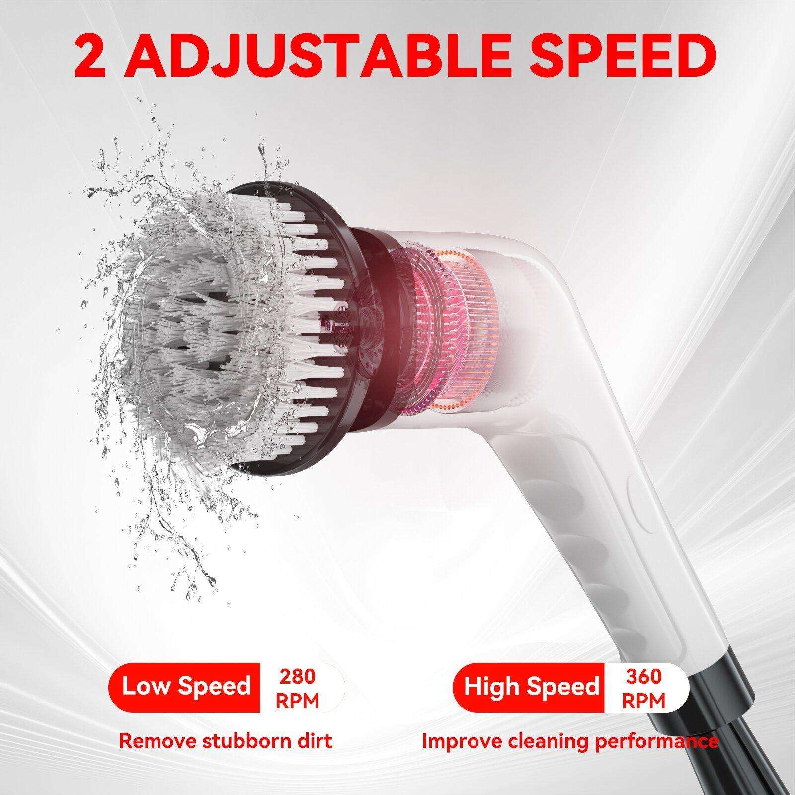 Electric Spin Scrubber Cleaning Brush With Adjustable Handle