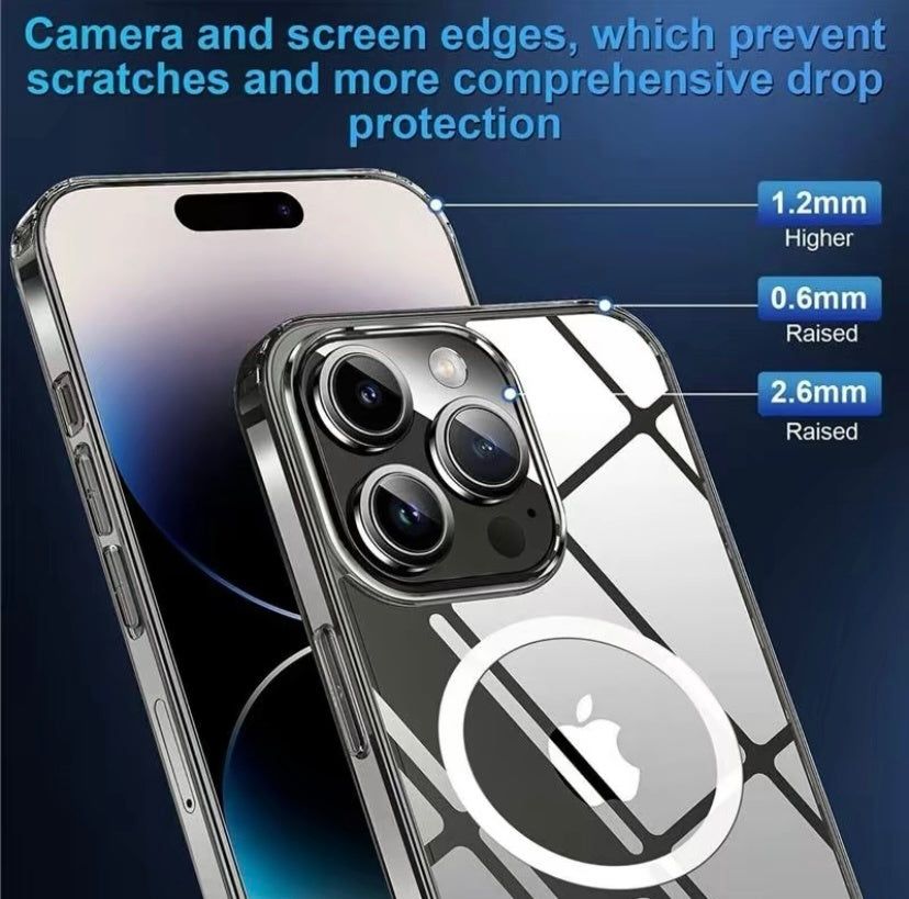 MagSafe Phone Case Clear Shockproof Military Grade Cover