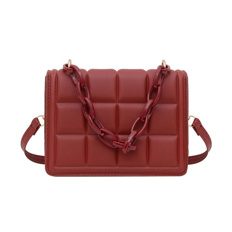 Women Small Square Tote Bag with Candy Chain Strap