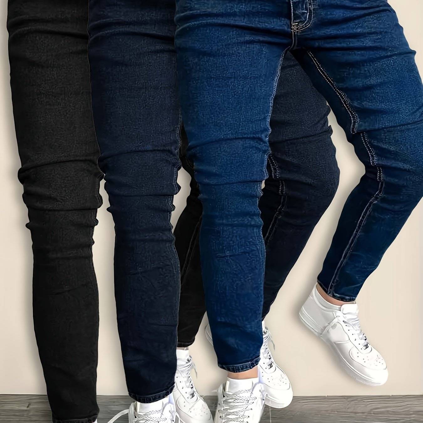 3-Pack Men’s Slim Fit Jeans – Stretch Denim Pants, Classic & Versatile Style for All-Season Casual Wear