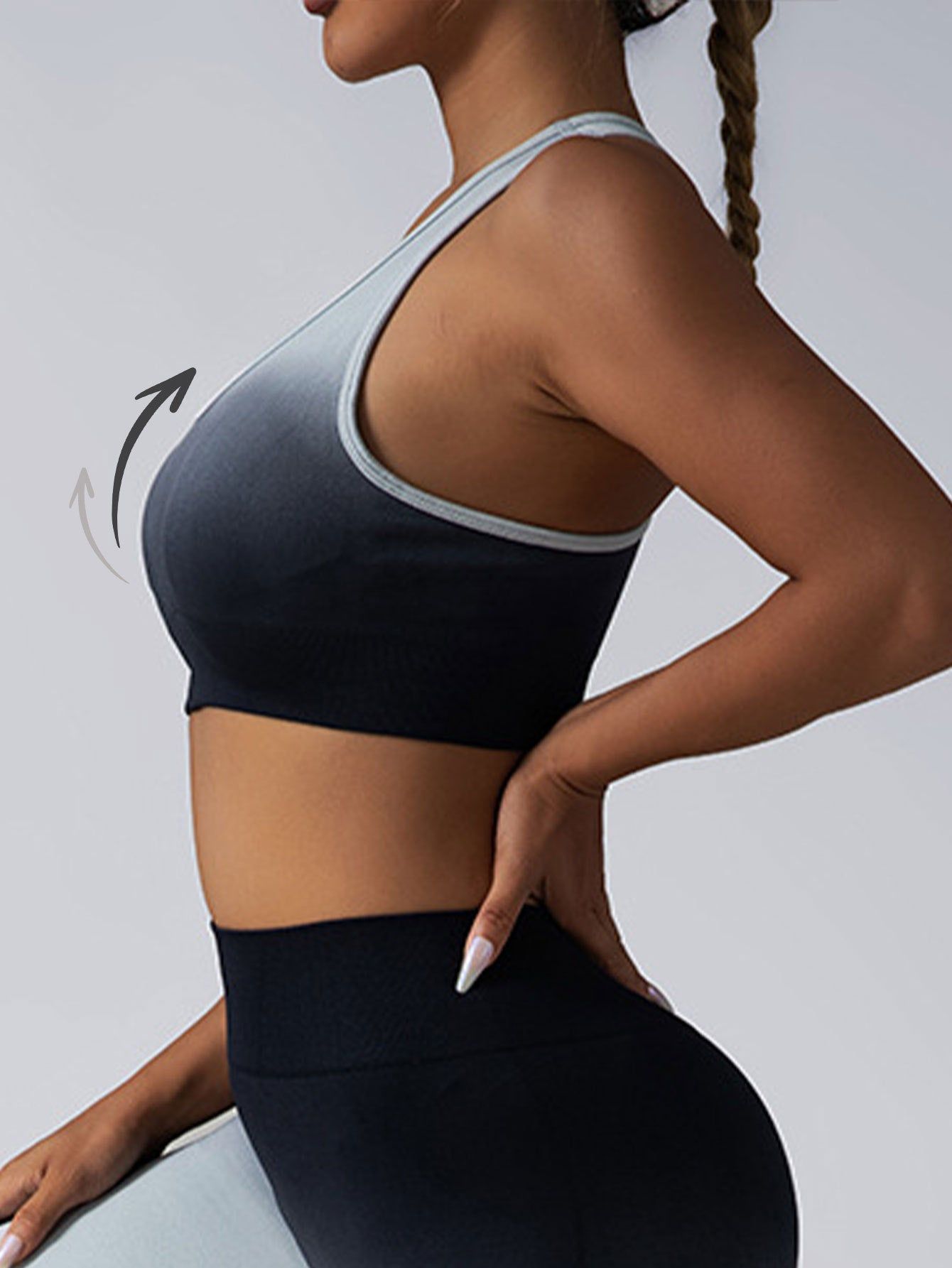 High Impact Racerback Longline Push Up Sports Bra