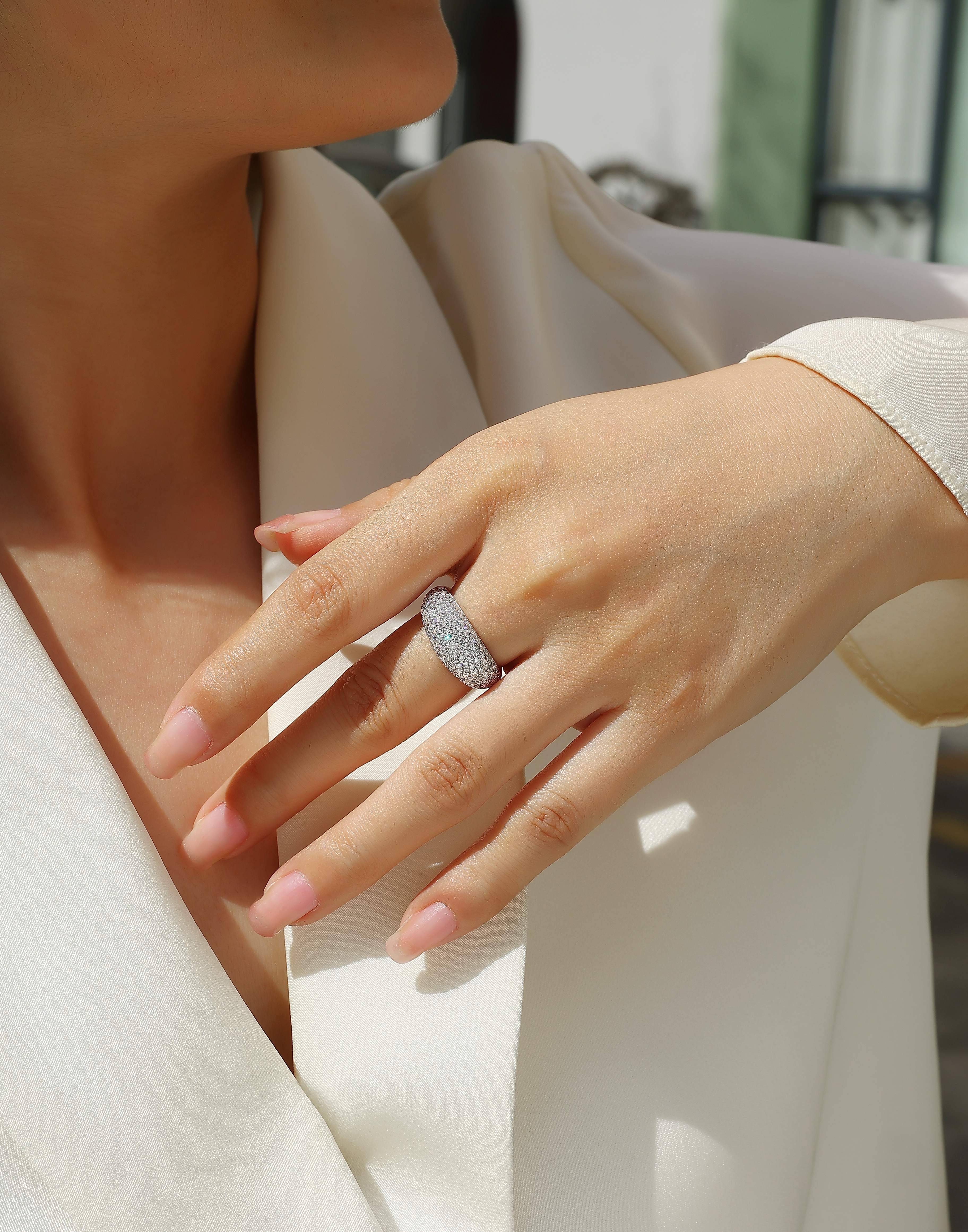 Moissanite Bezel Ring in S925 Sterling Silver