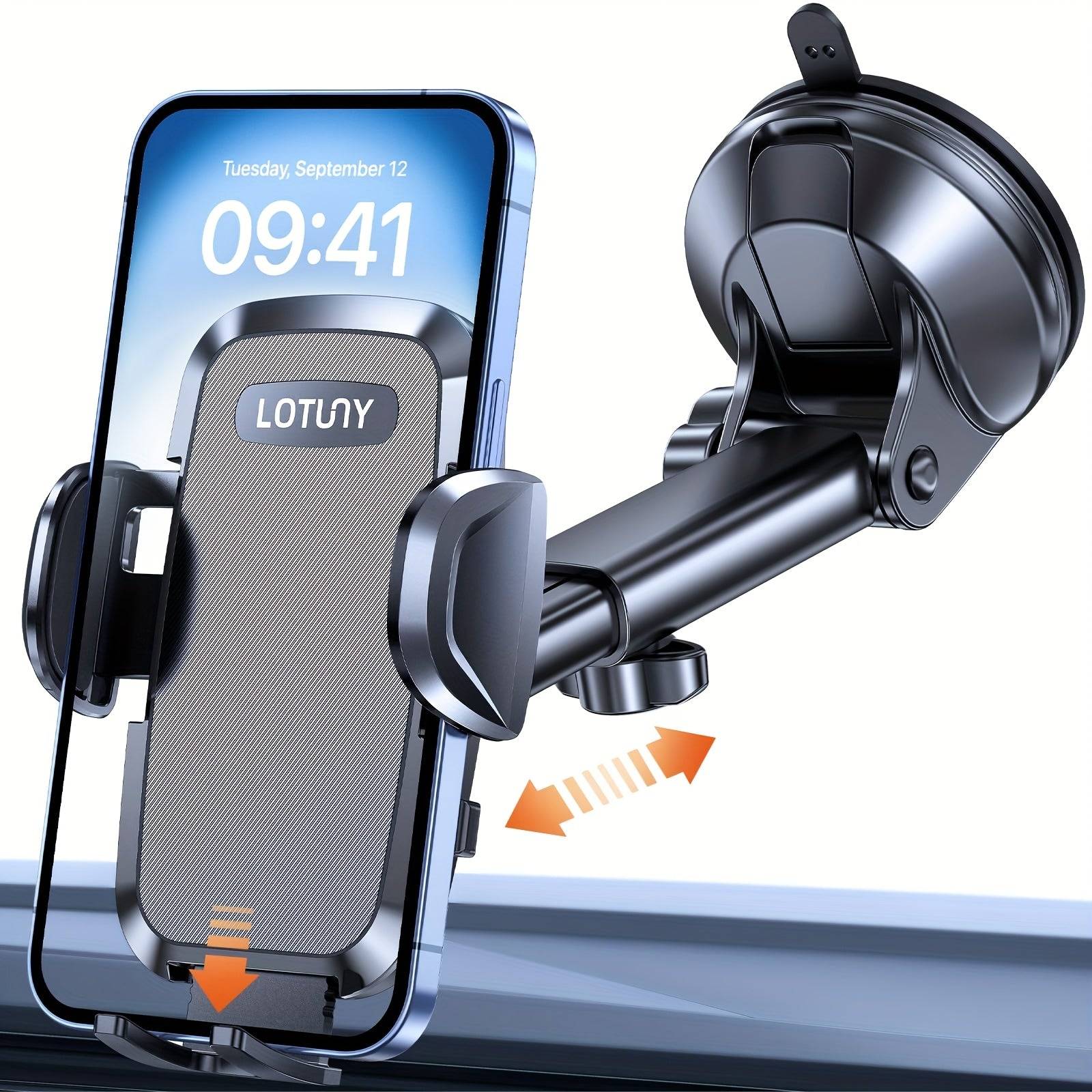 3-in-1 Universal Car Phone Holder – Hands-Free Mount for Dashboard, Windshield & Air Vent | Compatible with iPhone, Samsung, Google (4"–7.2" Phones)